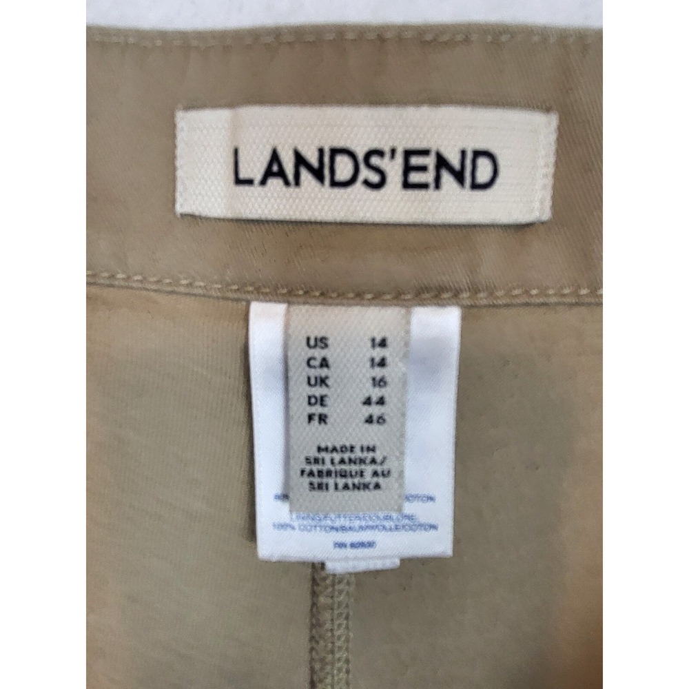 Lands End Womens Skort Skirt Elastic Waist Mid Rise Zip Solid Tan Size 14 - Picture 6 of 7